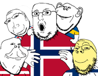 5soyjaks closed_mouth clothes denmark ear finland flag flag:denmark flag:finland flag:iceland flag:norway flag:sweden glasses iceland looking_at_each_other looking_at_you norway open_mouth scandinavia scandinavian smile stubble subvariant:henry subvariant:massjak subvariant:shrimpish sweden variant:gapejak variant:impish_soyak_ears variant:norwegian yellow_skin // 990x770 // 61.6KB