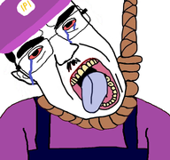 ack artist:conservativewaluigi bloodshot_eyes conservativewaluigi_(namefag) crying glasses hanging meta:namefags meta:op_took_a_selfie_of_xerself namefag_drama namefags red_eyes rope subvariant:patrick suicide tear variant:chudjak waluigi // 768x719 // 292.2KB