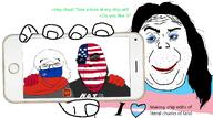 arrow countryhuman flag flag:russia flag:transgender_pride_flag flag:united_states hair holding_object holding_phone iphone makeup meta:op_is_a_tranny nato no_more_brother_wars phone ship smile smug soyjak star_of_david stubble subvariant:female_feraljak template text tranny variant:alicia variant:cobson variant:feraljak // 2218x1237 // 559.7KB