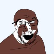 angry flag flag:yamaguchi glasses hair japan looking_at_you mustache open_mouth soyjak stubble teeth todofuken transparent_background variant:feraljak yamaguchi // 1500x1500 // 70.3KB