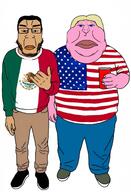 full_body mexico meximutt soyjak standing subvariant:chudplier two_soyjaks united_states variant:chudjak variant:markiplier_soyjak variant:meximutt // 1080x1587 // 627.3KB