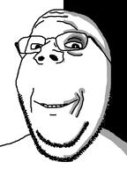 glasses ominous smile soyjak stubble subvariant:wholesome_soyjak two_sides variant:gapejak // 600x800 // 18.9KB