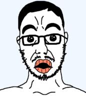 artist:xJanny excited hybrid lips moustache oh_my_god_she_is_so_attractive open_mouth soyjak stubble subvariant:chudsoi surprised variant:chudjak variant:soyak white_skin // 700x780 // 17.8KB
