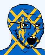 animal british east_lothian flag flag:east_lothian glasses hair lion looking_to_the_right open_mouth scotland soyjak stubble teeth united_kingdom variant:soyak // 644x800 // 112.2KB