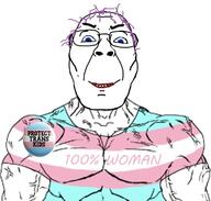 100% blue_eyes buff flag:transgender_pride_flag lipstick purple_hair smile subvariant:muscular_bernd subvariant:muscular_chud teeth tranny troon variant:bernd variant:chudjak vein // 372x354 // 47.2KB
