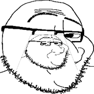 3dgifmaker animated closed_mouth eyebrows glasses grin megamind smile smug soyjak stubble variant:smugjak // 220x220 // 352.7KB