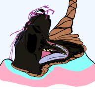 bloodshot_eyes brown_troonjak crying open_mouth rope soyjak suicide tongue transparent_background trend:slopjak variant:bernd // 768x719 // 187.6KB