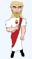 aryan blond blue_eyes buff glasses jesus jesus_christ muscular_male subvariant:pol_face subvariant:unbotheredchud variant:chudjak white_skin // 732x1326 // 336.0KB