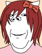 4chan artist:xjanny bow cat_ear clothes ear hair looking_at_viewer looking_at_you moot mootcat smile subvariant:wholesome_soyjak variant:gapejak // 600x800 // 24.0KB