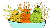 3soyjaks bowl drawing ear food froot fruit glasses green green_skin juice lemon orange orange_skin pear redraw series:fruiterz! stubble subvariant:blobson subvariant:hornyson variant:cobson variant:gapejak variant:nojak yellow_skin // 2800x1440 // 1.2MB