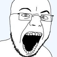 glasses open_mouth screaming stubble teeth template variant:unknown white_skin // 955x955 // 21.0KB