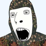 camouflage clothes death_in_june erbsenmuster mask neofolk open_mouth variant:cobson // 721x720 // 569.0KB