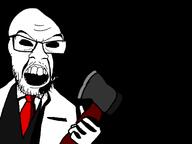 american_psycho axe black_background dark glasses patrick_bateman shadow stubble variant:feraljak white_skin // 1440x1080 // 26.2KB