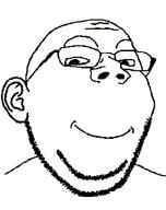 ear glasses smile stubble subvariant:happiz subvariant:wholesome_soyjak variant:gapejak // 572x724 // 7.9KB