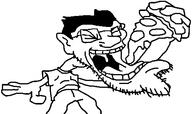 arm beard big_mouth big_mouth_pizza_co closed_eyes glasses hair hand open_mouth pizza t-shirt variant:unknown ytp_sexer // 506x300 // 52.1KB