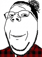 flannel glasses man_bun smile subvariant:wholesome_soyjak variant:gapejak // 896x1200 // 841.5KB