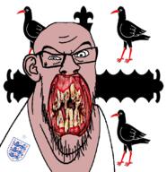 angry animal bird british distorted ear flag flag:flintshire flintshire flower glasses hair irl lion open_mouth plant rotten_teeth soyjak stubble teeth united_kingdom variant:feraljak wales white_skin yellow_teeth you_were_one_i_ker // 1048x1081 // 373.2KB