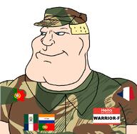 Warrior-Z(user) africa afrikaner algeria angola aryan blonde_hair_ blue_eyes boer buff camoflauge cap clothes effortson flag:france flag:portugal flag:rhodesia flag:south_africa_(1928) flags france hat hello_my_name_is_(sticker) map military_uniform portugal rhodesia series:keep_raging_on_them south_africa subvariant:mexiaryan variant:meximutt white_skin // 886x872 // 177.2KB