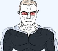 looking_at_you mark red_hair soyjak_blog subvariant:muscular_chud tinted_glasses variant:chudjak // 1061x930 // 86.7KB