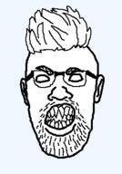 ear glasses hair open_mouth sharp_teeth soyjak stubble variant:unknown // 259x372 // 6.3KB