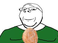 clothes glasses green_shirt grin holding_object honey_bun stubble variant:gapejak // 1600x1200 // 351.2KB