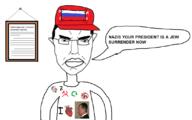 angry cap clothes communism flag glasses hammer_and_sickle hat i_love islam judaism kippah maga qanon russia russo_ukrainian_war soyjak subvariant:pol_face swastika text tshirt variant:chudjak vladimir_putin // 1098x689 // 102.7KB