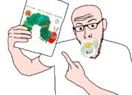 baby babyjak binky ear eric_carle glasses holding_book holding_object looking_at_you pacifier pointing small_eyes stubble the_very_hungry_caterpillar variant:koolson white_skin // 1080x782 // 120.6KB