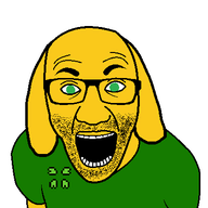 4chan animal antenna arm clothes coalinc dog glasses green_eyes janny open_mouth soyjak stubble tshirt variant:el_perro_rabioso // 427x400 // 9.7KB