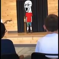 angry clothes crying curtain glasses kid open_mouth school shouting stage stubble tshirt variant:soyak youtube // 480x480 // 32.4KB
