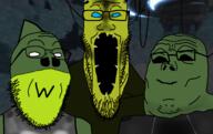 aliens black_eyes blue_eyes green_skin isle parasite roblox variant:gapejak variant:markiplier_soyjak variant:tony_soprano_soyjak white_eyes yellow_skin // 1647x1039 // 979.7KB