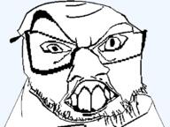 content_aware distorted glasses large_nose looking_at_you open_mouth raised_eyebrow soyjak stubble subvariant:crazyguyjak teeth variant:feraljak // 800x600 // 20.5KB