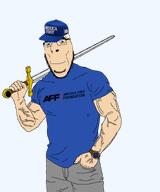 america_first blond blue_eyes blue_shirt clothes hat smirk stubble sword variant:cobson watch white_skin // 1834x2200 // 207.5KB