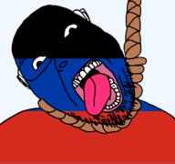 ack dead donetsk flag flag:donetsk glasses hair hanging open_mouth rope russia skin soyjak stubble suicide teeth tongue transparent transparent_background ukraine variant:bernd white yellow_teeth // 768x719 // 29.6KB