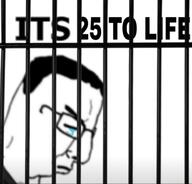 closed_eyes closed_mouth clothes crying glasses hair its_over jail prisoner sad side_profile soyjak text variant:chudjak // 1170x1121 // 79.6KB