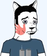 blue_eyes closed_mouth clothes ear feline frown furry goatee hair slap soyjak variant:chudjak world_trade_center // 936x1110 // 36.7KB