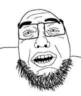 beard glasses open_mouth soyjak stubble variant:unknown // 217x255 // 17.8KB