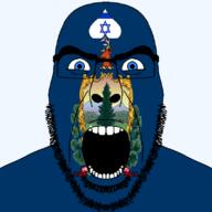 angry animal beard blue_eyes elk facial_mark flag flag:israel flag:vermont forehead_mark glasses hair israel looking_at_you open_mouth plant queen_of_spades soyjak spade star_of_david state stubble subvariant:cobson_front2 subvariant:spadeson text thick_eyebrows tree united_states variant:cobson vermont // 800x800 // 162.6KB