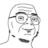 glasses smile soyjak stubble // 450x450 // 43.7KB