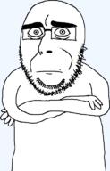cobsontalks glasses open_mouth pointing rantsona soyjak stubble subvariant:cobsonTALKS variant:cobson // 475x744 // 16.7KB