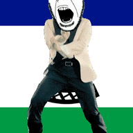 angry animated country dance flag full_body gangnam_style glasses irl lesotho mokorotlo open_mouth soyjak stubble variant:cobson // 300x460 // 509.5KB
