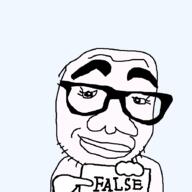 closed_mouth eyelashes fact false glasses hand holding_object smile soyjak stubble text variant:unknown wart // 900x900 // 31.6KB