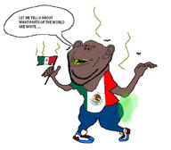 blue_pants blue_shoes brown_skin countrywar fart flag flag:mexico holding_flag holding_object meta:op_took_a_selfie_of_xerself mexcrement mexican_flag mexico meximutt open_mouth satoko_houjou(namefag) shitskin smell subvariant:impish_amerimutt variant:impish_soyak_ears worthless yellow_teeth // 741x649 // 190.1KB