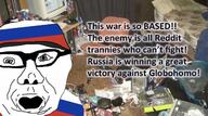 beanie flag glasses irl_background russia russo_ukrainian_war soyjak stubble text variant:suomijak // 640x357 // 391.1KB