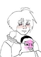 blush closed_mouth glasses hair hand smile soyjak twink twinkjak variant:chudjak wojak // 680x947 // 242.5KB