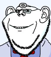 closed_mouth clothes doctor glasses head_mirror smile suit variant:impish_soyak_ears // 598x669 // 18.7KB