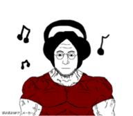 eyebrows forehead_lines full_body glasses hair headphones mouth_closed muscles music nose soyjak stubble variant:lennonjak // 400x351 // 476.9KB