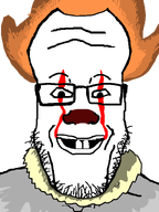beard big_forehead big_nose buck_teeth clown clown_nose face_paint facepaint fat_head glasses it looking_at_you paint pennywise subvariant:grinplier transparent_background two_teeth variant:markiplier_soyjak // 600x800 // 24.6KB