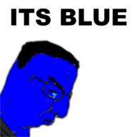 blue blue_skin closed_eyes clothes crying glasses hair its_over sad soyjak text variant:chudjak // 1000x1000 // 184.8KB