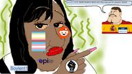 anime black_eyes black_lives_matter brap brown_eyes brown_hair brown_skin buff epi female flag:minor_attracted_person flag:transgender_pride_flag goatee hello_my_name_is_(sticker) kitagawa_marin low_effort makeup mustache my_dress_up_darling nails red_lips reddit shitskin slopjak smug snoo soylent1_(pedotranny) spanish_chud_(namefag) stinky subvariant:mexiaryan variant:meximutt variant:smugjak yellow_sclera // 1920x1080 // 1.2MB