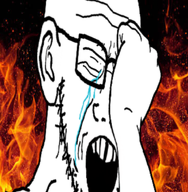 closed_eyes crying fire glasses open_mouth stubble variant:soyak // 896x916 // 1.1MB